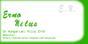 erno milus business card
